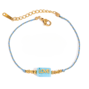 Bransoletka damska błękitny sznurek summer love FUGJDB0202016-BE