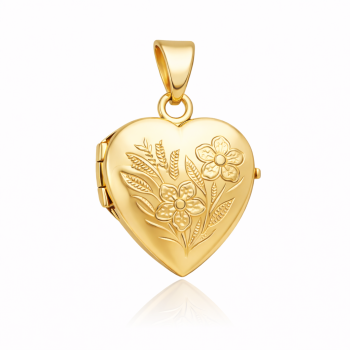 Złote puzderko serce grawerowane różne wzory FUG6-13-Z00274-2