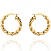 Kolczyki złote kółka plecione FUG7-17-K00696-2