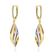 Kolczyki złote zakręcone w trzech kolorach złota FUG7-K01746-585