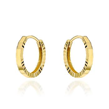 Kolczyki złote małe kółka z diamentowaniem FUG7-K01836-585