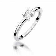 Pierścionek zaręczynowy z białego złota z brylantem 0.23
