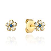 Kolczyki złote kwiatuszki z cyrkoniami FUG7-21-K01633-2