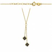 Naszyjnik złoty czarne koniczynki FUG3-4-CN00145-2