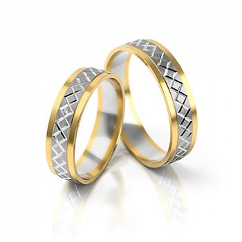 Obrączki ślubne złoto dwukolorowe 5mm próba 585 • FS228