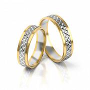 Obrączki ślubne złoto dwukolorowe 5mm próba 585 • FS228