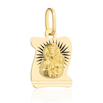 Medalik z żółtego złota Matka Boska Częstochowska FUG5-9-M00190-2