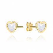 Kolczyki złote serca z masą perłową FUG7-17-K01590-2