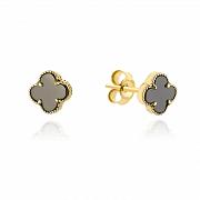 Kolczyki złote czarna koniczyna 8 mm FUG7-16-K00941-2