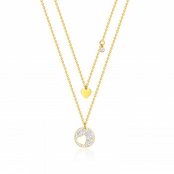 Naszyjnik stal szlachetna serce z cyrkoniami FUGTGN981-G