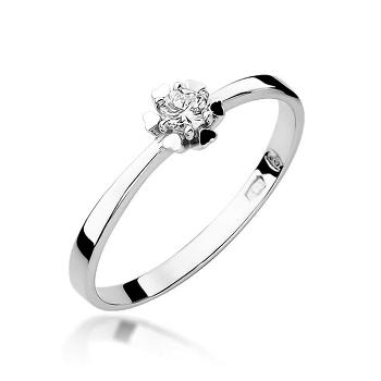 Pierścionek zaręczynowy z brylantem 0.10ct