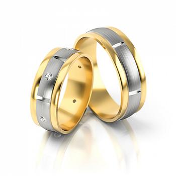 Obrączki ślubne złoto dwukolorowe 6,5mm próba 333 • XFS173