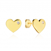 Kolczyki złote serca z białymi cyrkoniami FUG7-3-K00952-2