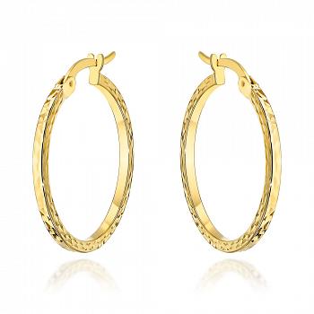 Kolczyki złote koła całościowo zdobione diamentowaniem FUG7-17-K01250-2