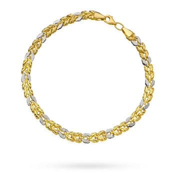 Bransoletka z dwukolorowego złota pleciona FUG2-37-B00962-2