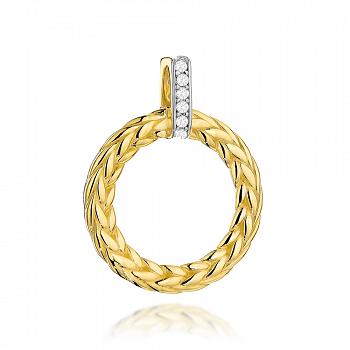 Zawieszka złota plecione kółko FUG6-37-Z00549-2