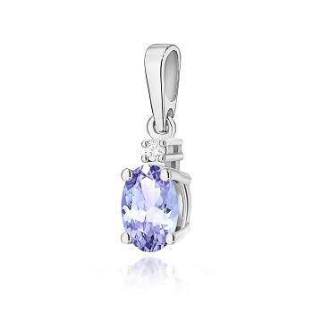 Zawieszka z białego złota z tanzanitem i brylantem 0.015 FZ001-B585-TA0.40/0.015