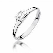 Pierścionek zaręczynowy z białego złota z diamentem 0.30