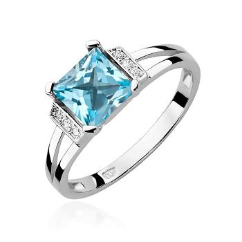 Pierścionek zaręczynowy z brylantami i topazem 0.03