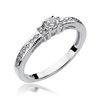 Pierścionek zaręczynowy z brylantami 0.24