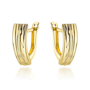 Kolczyki złote żłobione na angielskim zapięciu FUG7-K01873-375