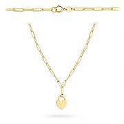 Naszyjnik złoty ogniwa i kłódka serce FUG3-17-N00491-2