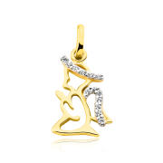Zawieszka złota anioł z cyrkoniami XFJ4011