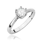 Pierścionek zaręczynowy z białego złota z brylantem 0.25ct