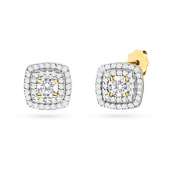 Kolczyki z żółtego złota z diamentami laboratoryjnymi FKO506-585-LD1.00