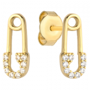 Kolczyki złote agrafka z cyrkoniami FUG7-4-K00670-2