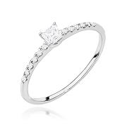 Pierścionek zaręczynowy z białego złota z diamentami laboratoryjnymi 0.21ct