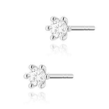 Kolczyki z białego złota z brylantami FKO222-B585-B0.20