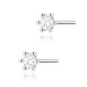 Kolczyki z białego złota z brylantami FKO222-B585-B0.20