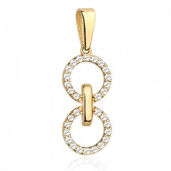 Zawieszka złote kółeczka wysadzane cyrkoniami FUG6-25-Z00397-2