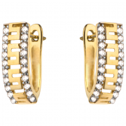 Kolczyki złote grecki wzór z cyrkoniami FUG7-25-K00522-2