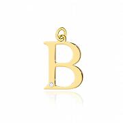 Zawieszka złota literka B z brylantem FUGZAL-B