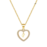 Naszyjnik złoty stal szlachetna serce literka P FUGALP