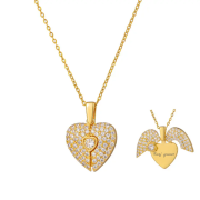 Naszyjnik złoty stal szlachetna serce z dedykacją FUGTGN1155G