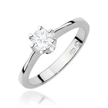 Pierścionek zaręczynowy z białego złota z diamentem laboratoryjnym 0.30ct