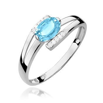 Pierścionek zaręczynowy z brylantami i topazem 0.05