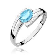 Pierścionek zaręczynowy z brylantami i topazem 0.05