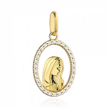 Medalik złoty Matka Boska z cyrkoniami FUG5-15-M00100-2