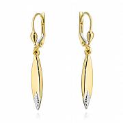 Kolczyki złote sople z diamentowaniem w dwóch kolorach złota FUG7-17-K01220-2