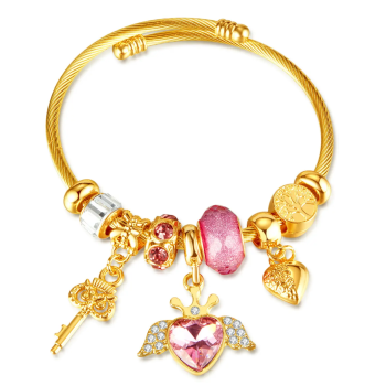 Bransoletka damska złota charmsy FUGTGB1099