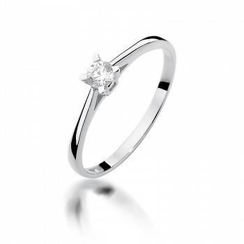 Pierścionek zaręczynowy z białego złota z brylantem 0.15