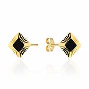 Kolczyki złote z czarną cyrkonią FUG7-21-K01570-2