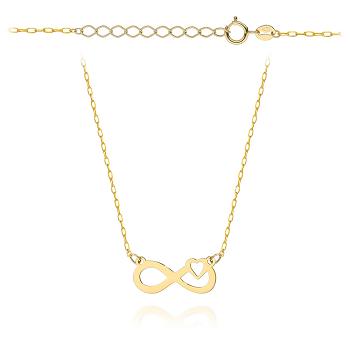 Naszyjnik złoty nieskończoność i serce FUG3-N00542-375