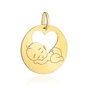 Zawieszka złota kółeczko z sercem i dziecko FUG6-Z00656-585
