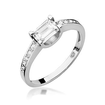 Pierścionek zaręczynowy z białego złota z diamentami laboratoryjnymi 0.63ct