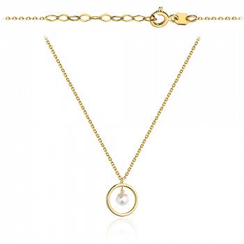 Naszyjnik złoty ring z perłą FUG3-31-N00570-2